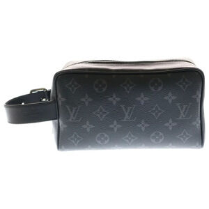 LOUIS VUITTON Locker Dopp Eclipse Black Hand Clutch Shoulder Bag Black